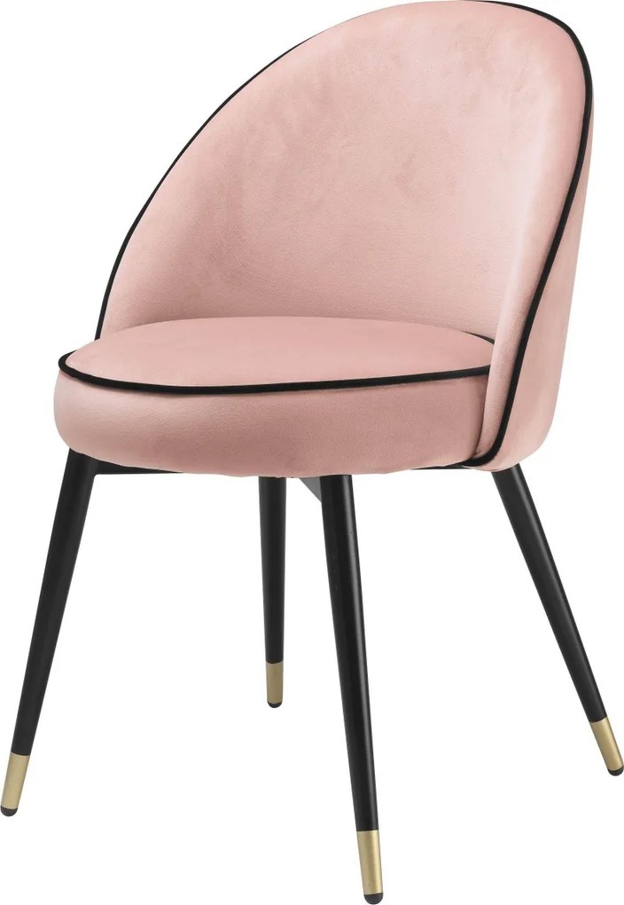 Set de 2 scaune design elegant LUX Cooper, catifea nude 114302 HZ