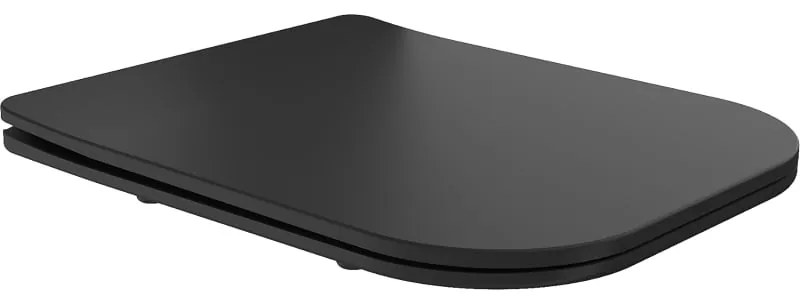 Mexen Teo capac de toaletă cu închidere lentă, slim, duroplast, negru mat - 39060185