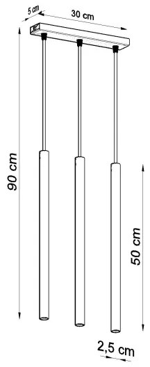 Lustră pe cablu Sollux SL.1514 PASTELO 3xG9/8W/230V crem
