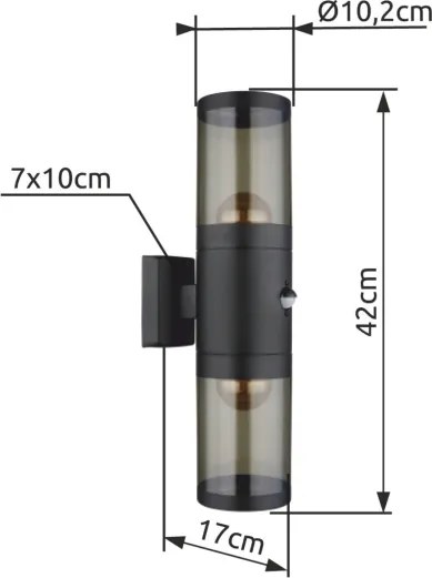 Aplică de exterior XELOO 2xE27/60W/230V IP44 Globo 32014-2BS