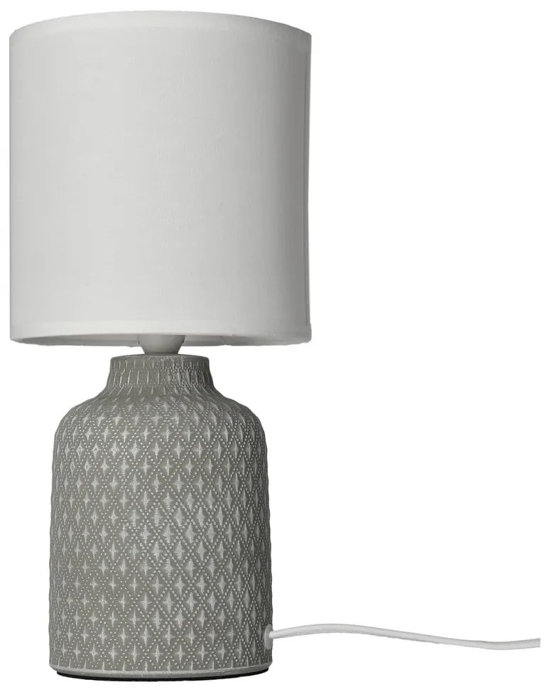 Veioză gri cu abajur textil (înălțime 32 cm) Iner – Candellux Lighting