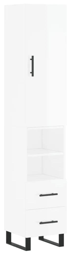3198939 vidaXL Dulap înalt, alb extralucios, 34,5x34x180 cm, lemn prelucrat