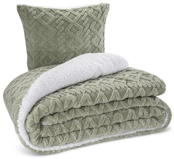 Set matlasat cu blăniță INVERNO verde