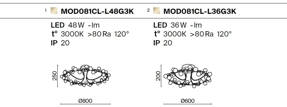 Lustra LED aplicata design modern decorativ Tessara 60cm