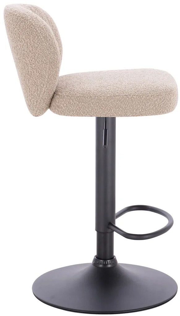 HR193W Scaun Latte Boucle cu Bază Neagră
