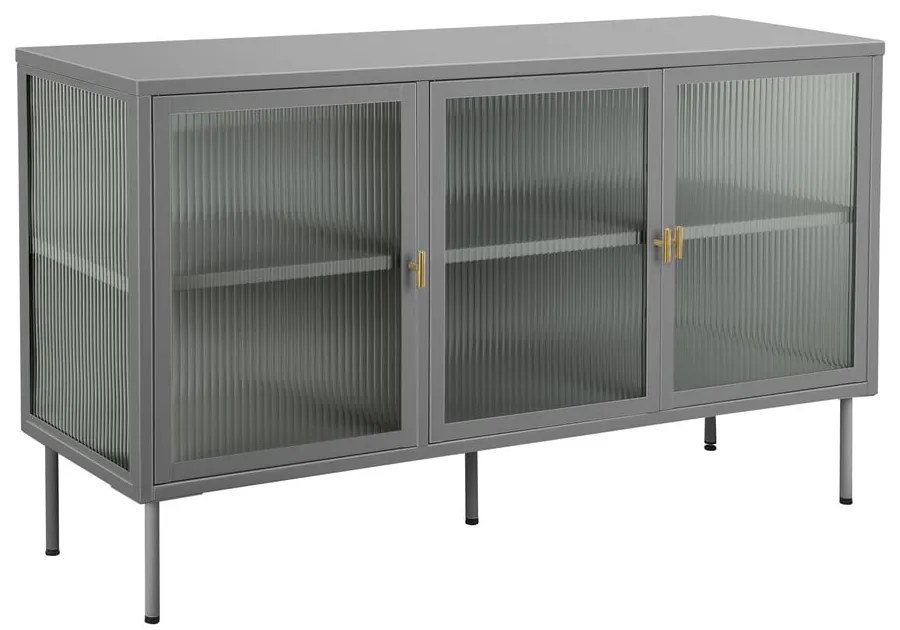 Vitrină gri din metal 130x75 cm Rosalie – Støraa