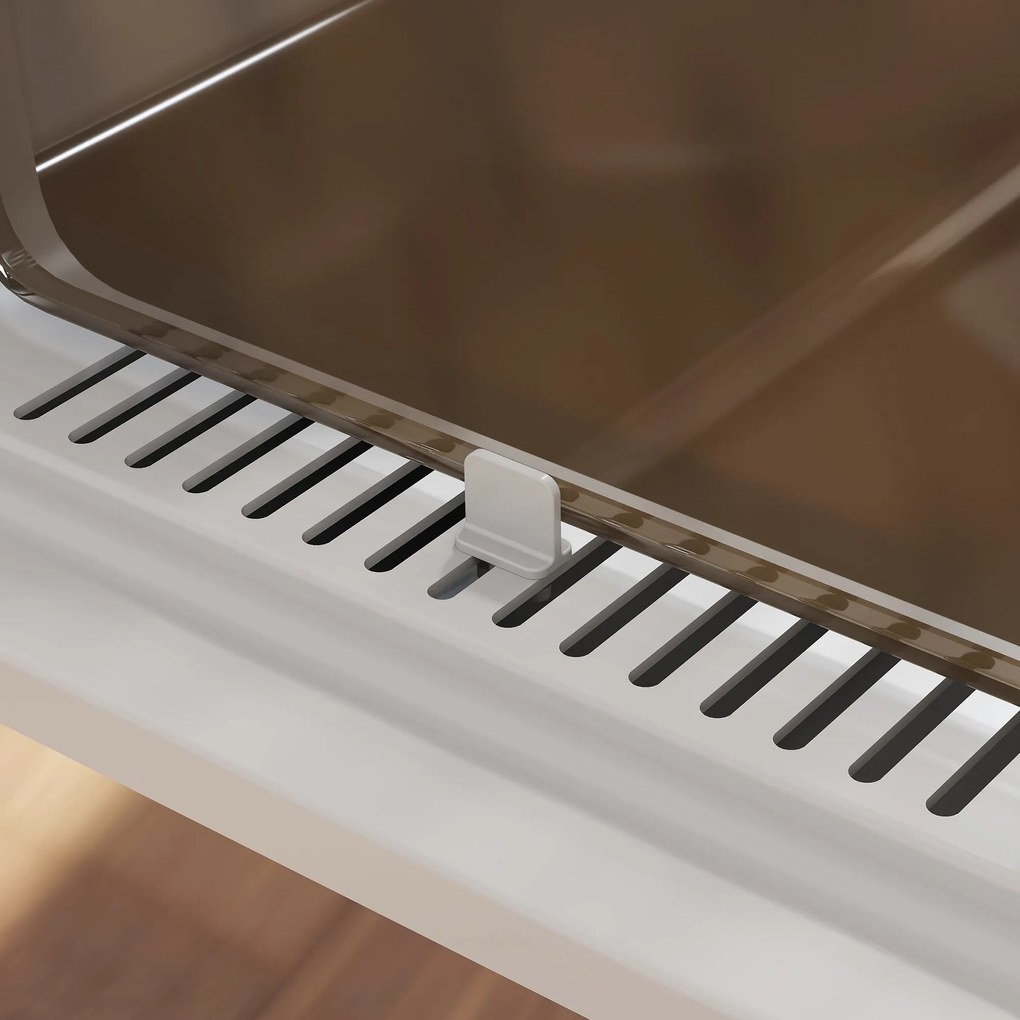 PawHut Tavă de litieră închisă pentru pisici, casă de toaletă din oțel inoxidabil pentru pisici, 60,2 x 40,2 x 43,7 cm, gri deschis | Aosom Romania