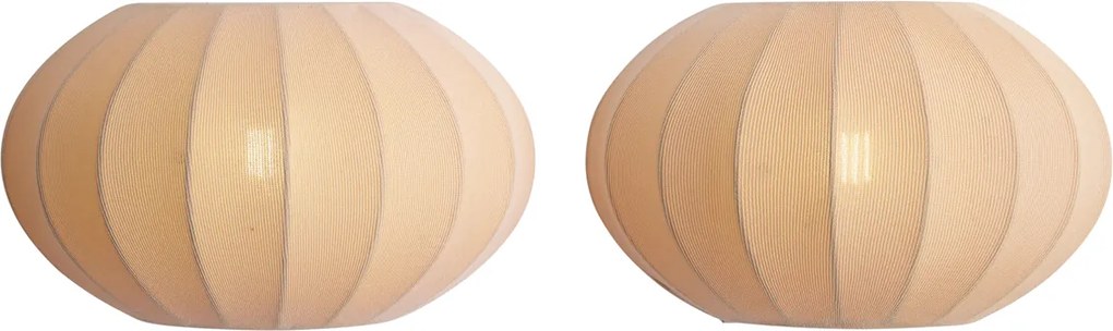 Set van 2 wandlampen beige met stoffen kap - Bida