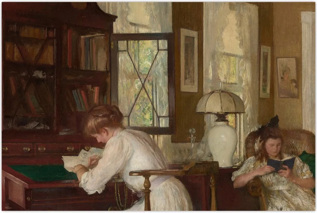 Tablou - Edmund Tarbell, Josephine and Mercie, reproducere (90x60 cm)