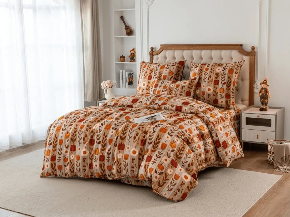 Lenjerie de pat din microfibra PUMPKIN STRIPES colorate Dimensiune lenjerie de pat: 70 x 90 cm | 140 x 200 cm