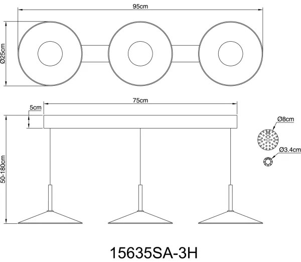 Globo 15635SA-3H - Lustră LED pe cablu LAMPONE LED/24W/230V 4000K crem