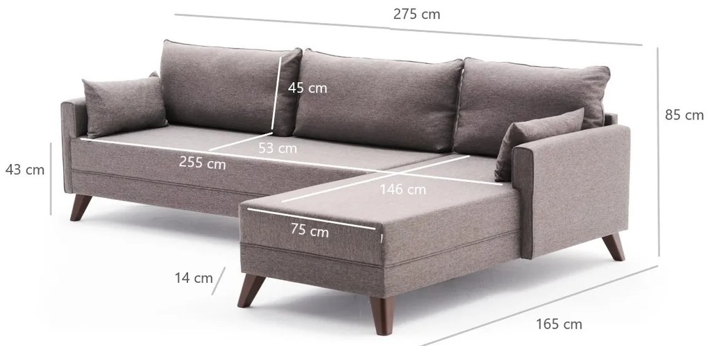 Canapea extensibilă Bellina 1 (maro) (D). 1063015