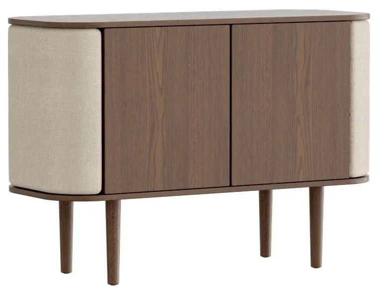 Comodă maro/bej joasă cu aspect de lemn de stejar 109x75 cm Treasures – UMAGE