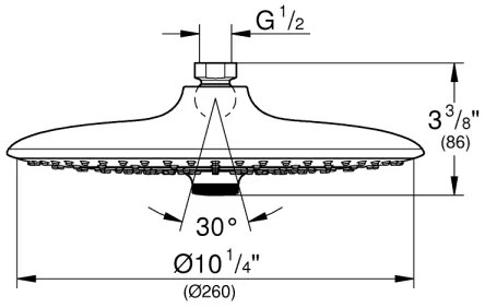 GROHE EUPHORIA 26456000 - Cap de duș Ø 260 mm, crom lucios