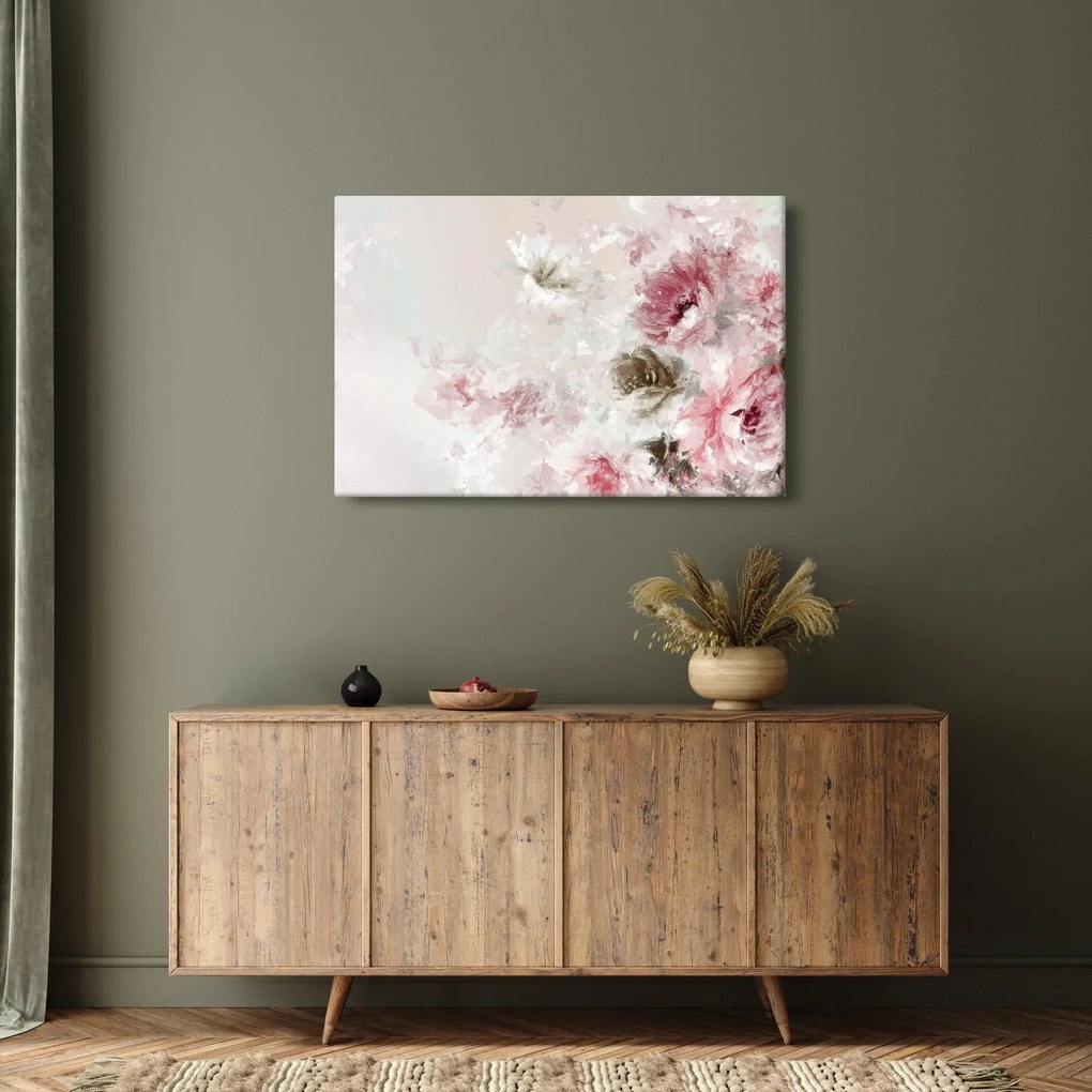 Tablou - Pictura flori roz (90x60 cm)