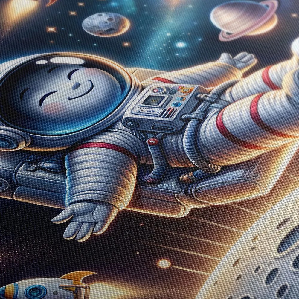 Tablou astronaut fericit în spațiu