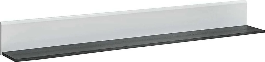 Polita SOLIDO TWIN, alb/negru, PAL laminat, 180x21x20 cm