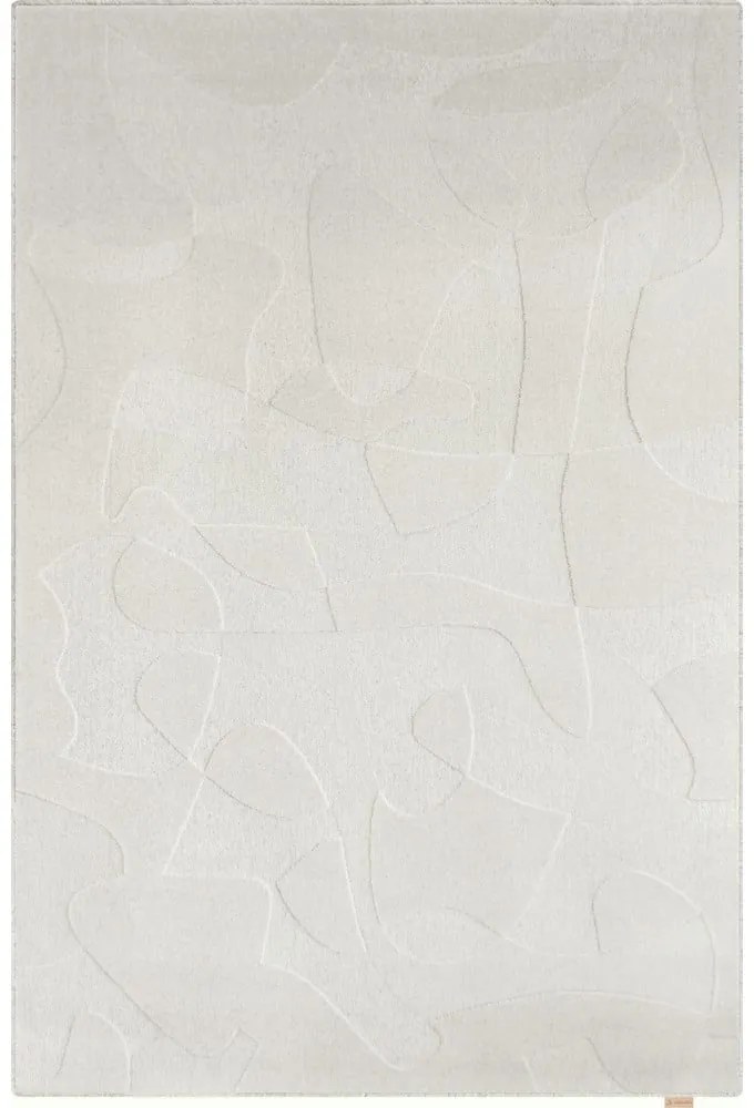 Covor gri deschis din lână 133x190 cm Morphic Botanica – Agnella