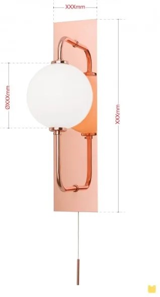 Aplica de perete design modern PIPES, copper