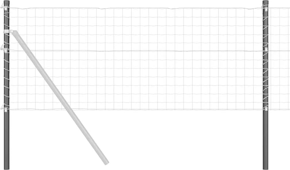 vidaXL Stâlp de gard. 12 pcs Gri 110 cm Oțel vopsit în pulbere