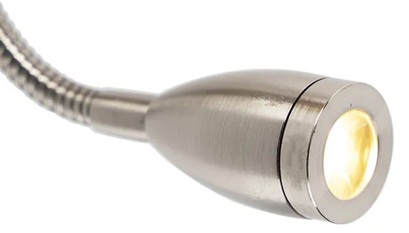 Lampă de perete inteligentă din oțel cu abajur gri, inclusiv WiFi A60 - Stacca