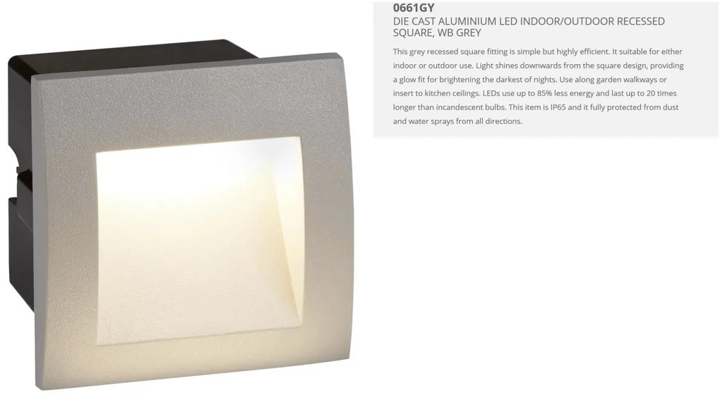 Spot LED incastrabil de exterior ambiental IP65 Ankle 0661GY SRT