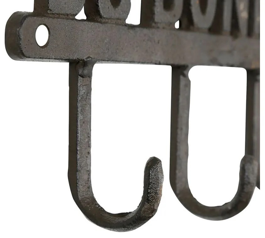 Cuier de perete decorativ, din fonta, L33.5 cm, Minrai