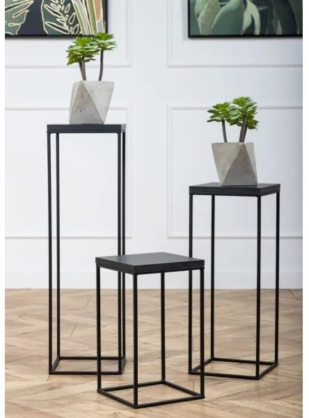 Suport pentru flori BASICLOFT 80x24 cm, negru