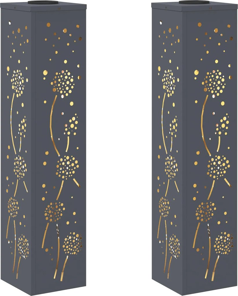 vidaXL Lumină LED Solară pentru Alei 2 pcs Antracit