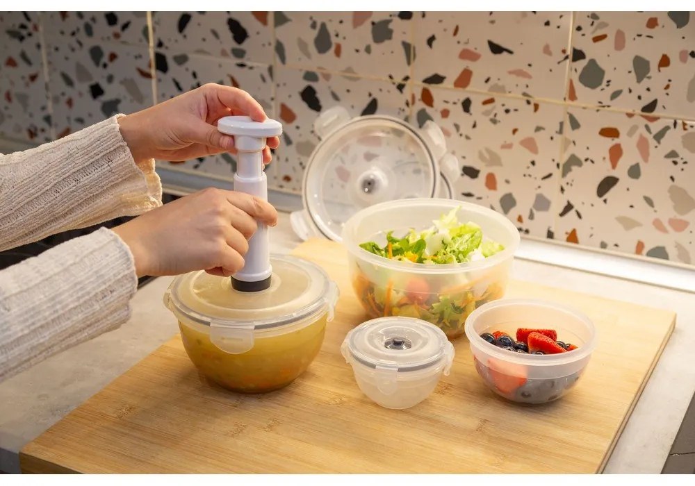 Set 4 recipiente pentru stocare alimente și pompă de vacuum Compactor Food Saver