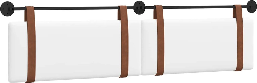 vidaXL Cap de pat suspendat Pe perete Alb 210 x 55 x 5 cm PU antic