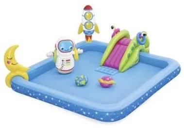 Piscina gonflabila pentru copii, de joaca, cu tobogan, 228x206x84 cm, Bestway Little Astronaut