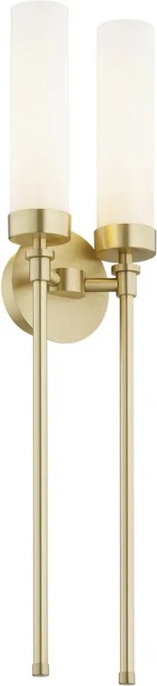 Aplica de perete stil elegant PRESTON 2 alama/sticla opal