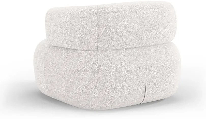 Fotoliu alb cu tapițerie din stofă bouclé Jenny – Micadoni Home