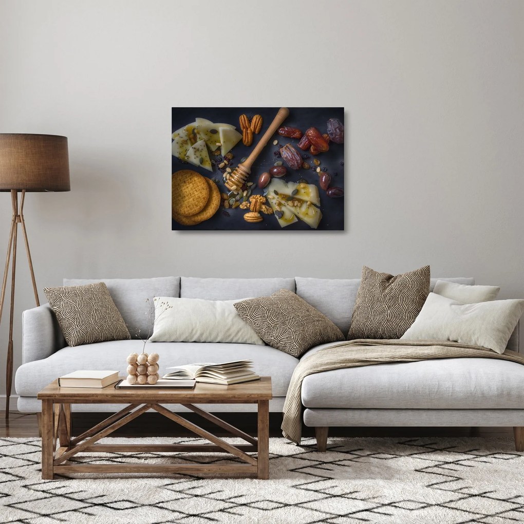 Tablou pe sticlă cu cu fructe uscate (70x50 cm)