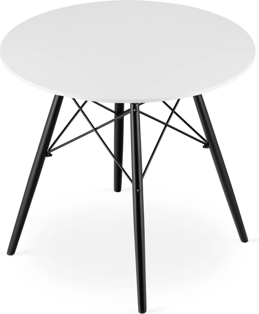OFERTA Masa de dining alba cu picioare negre OSLO 80x80 II. calitate
