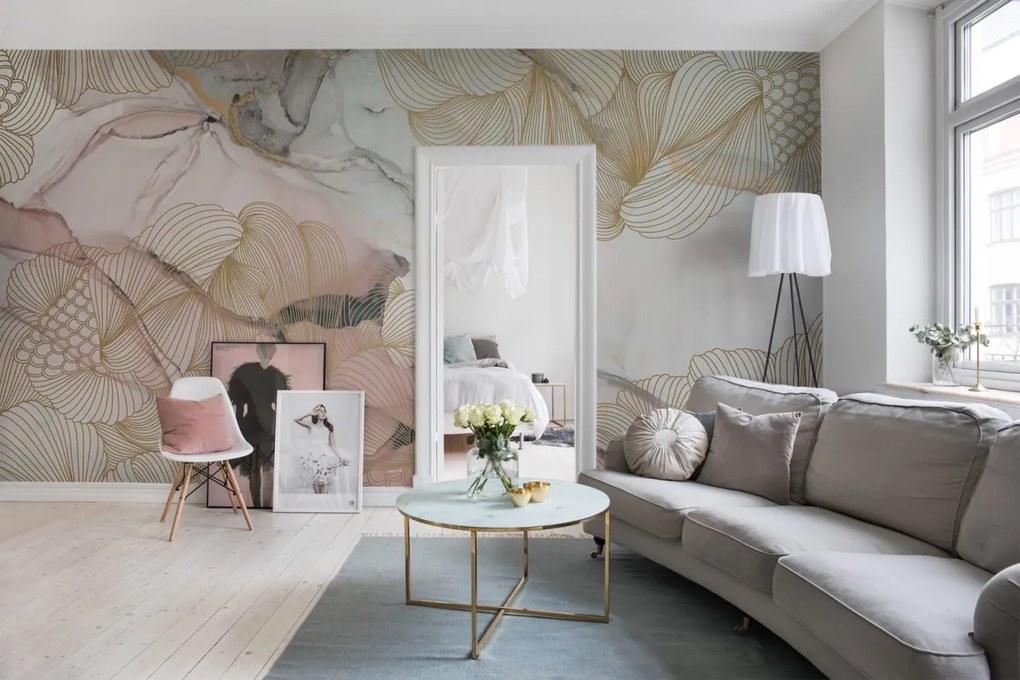 Tapet Opulence, Pink Marble, Rebel Walls