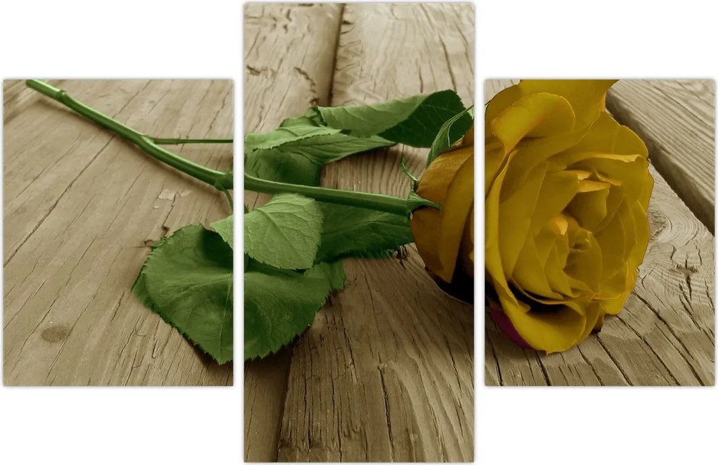 Tablou - Vintage trandafiri galbeni (90x60 cm)