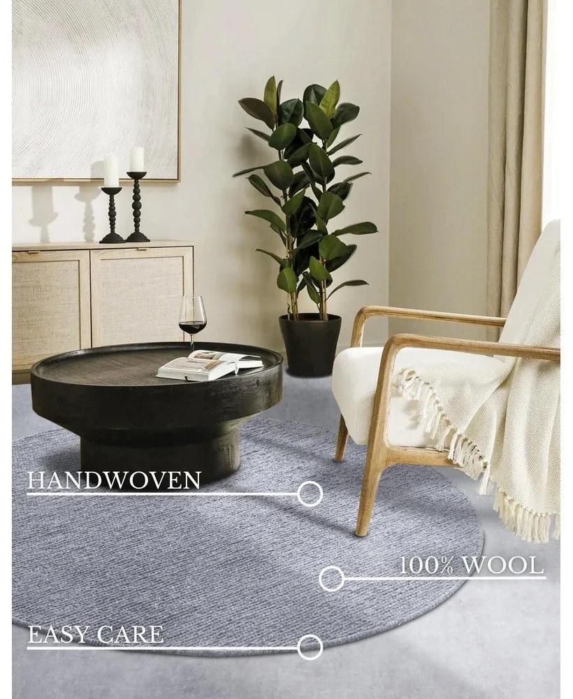 Covor gri țesut manual rotund din lână ø 200 cm Francois – Villeroy&Boch