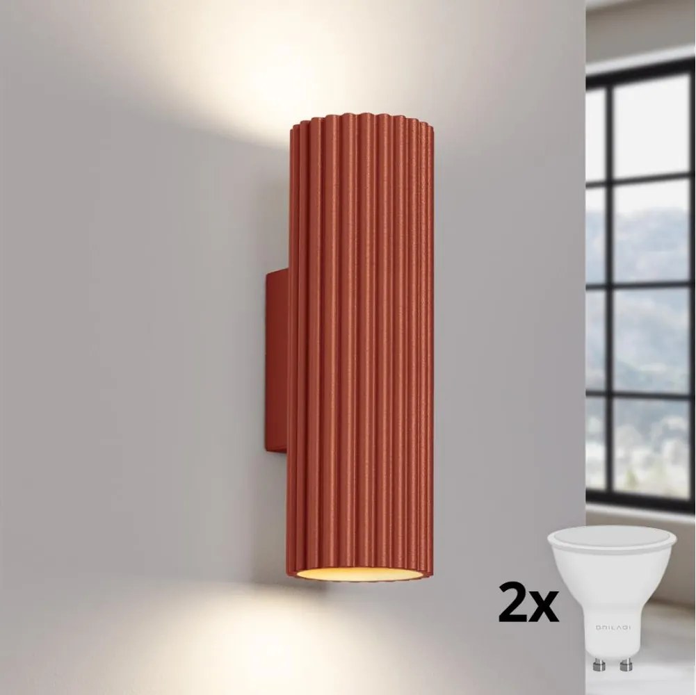 BRILAGI - LED Aplică de perete CRESTO 2xGU10/10W/230V 20 cm portocalie