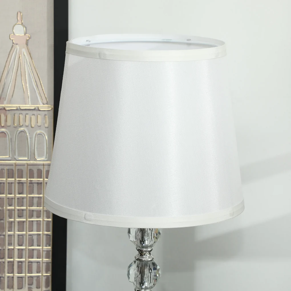 HOMCOM Lampă de Masă cu Buton și Port USB, Lampă Modernă din Metal, Sticlă și Poliester, Ø23x45 cm, Argintiu | Aosom Romania