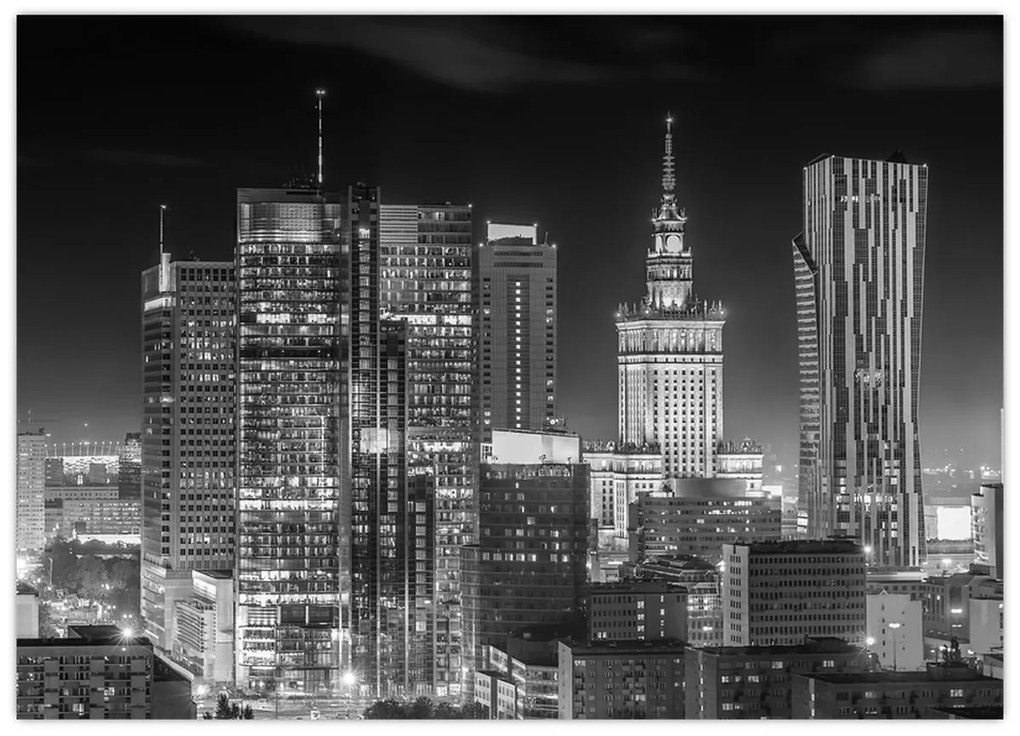 Tablou pe sticlă - Alb și negru New York (70x50 cm)