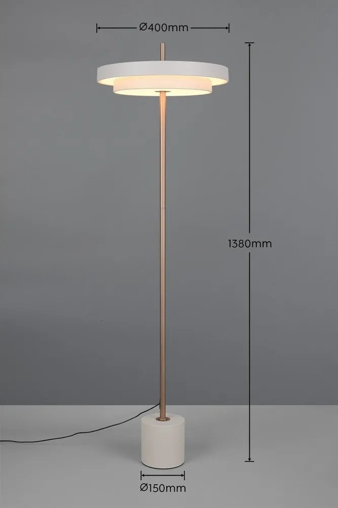Lampadar fildeș LED cu intensitate reglabilă (înălțime 138 cm) Keaton – Trio