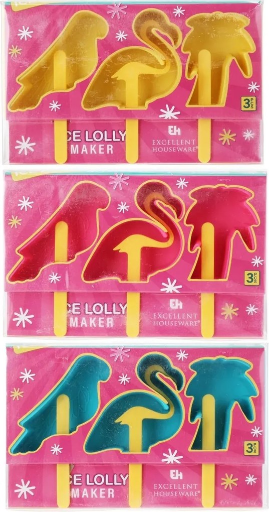 Formă pentru înghețată EH Tropical Animals, mix deculori