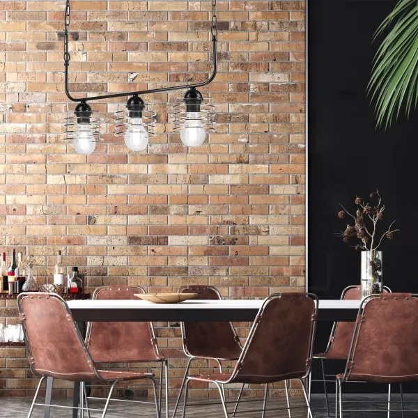 Lustră pe lanț MORGAN 3xE27/60W/230V neagră/crom