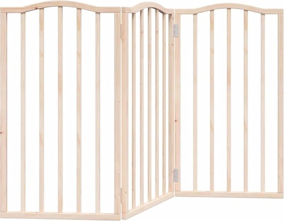 vidaXL Poartă pentru câini pliabilă, 3 panouri, 150 cm, lemn de plop