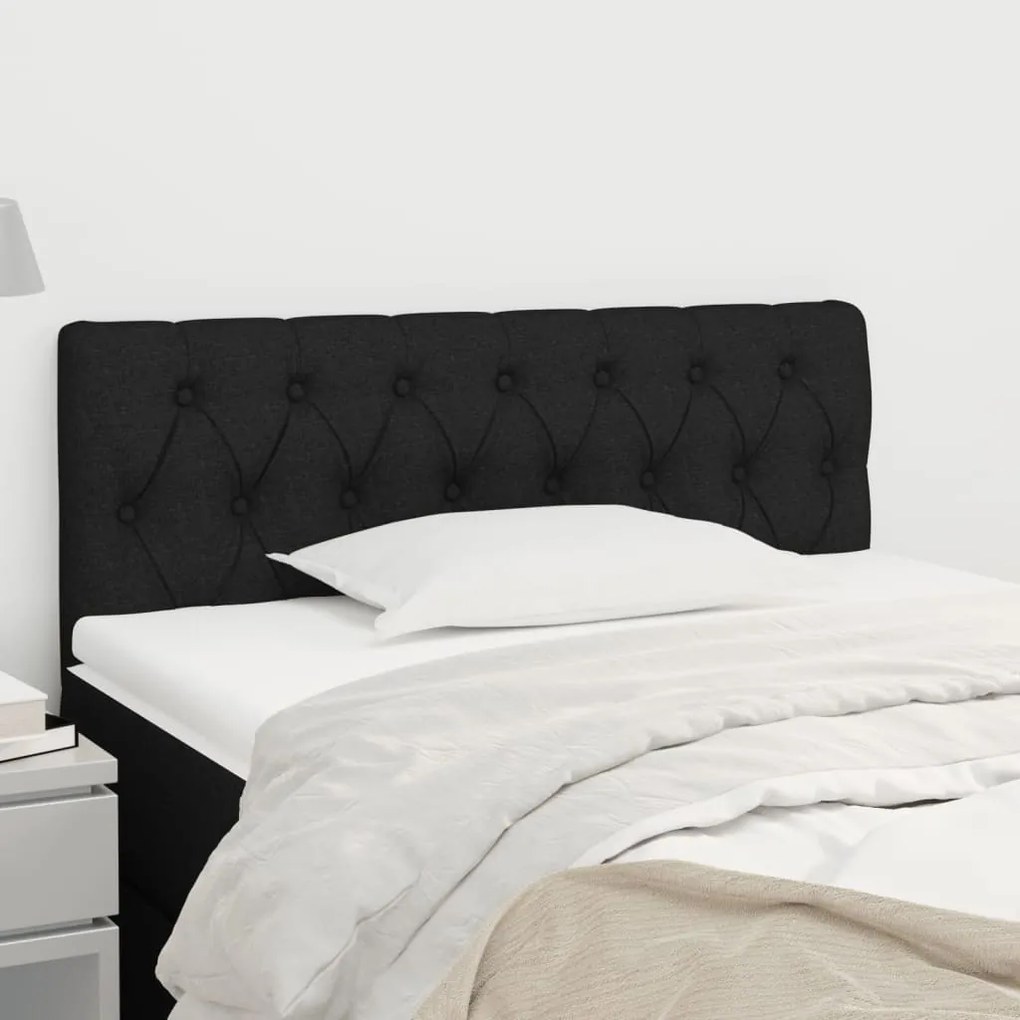 346328 vidaXL Tăblie de pat, negru, 100x7x78/88 cm, textil