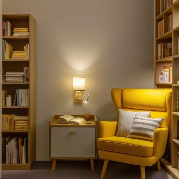 Lampă LED de perete Brilagi NUBILA WOOD 1xE27/25W/230V + LED/3W stejar/maro