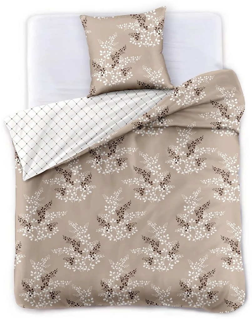 Lenjerie de pat din microfibra Culoare maro, CALLUNA Dimensiune lenjerie de pat: 80 x 80 cm | 135 x 200 cm