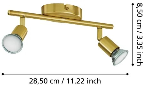 Spot LED Eglo 33185 BUZZ-LED 2xGU10/2,8W/230V 3000K auriu